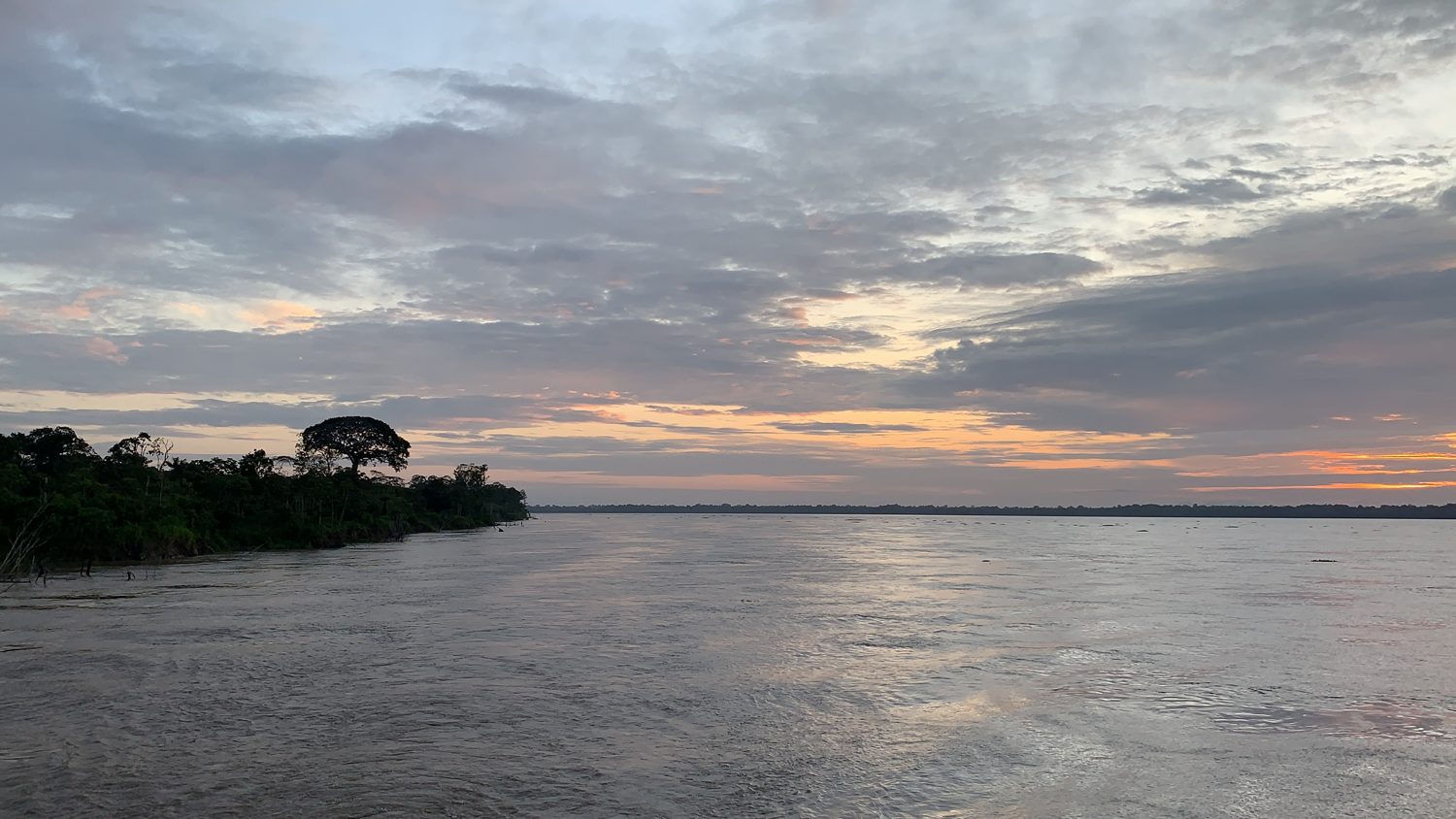 The Amazon at dusk.